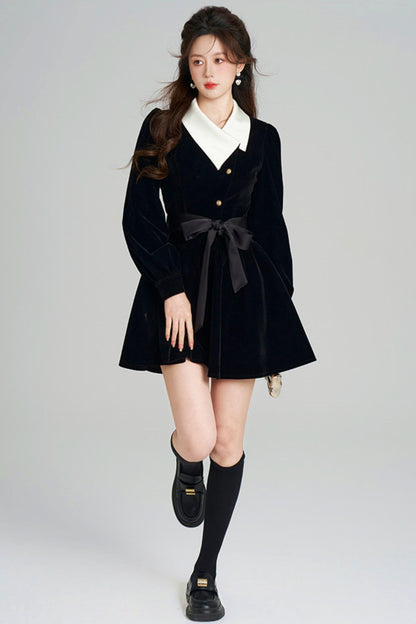 Black Velvet Hepburn Dress