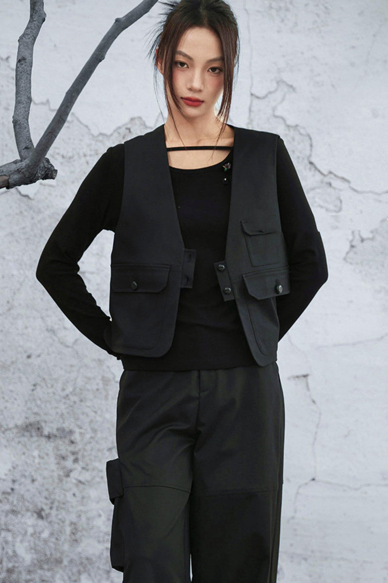 Crystal Button Velvet Knitted Top
