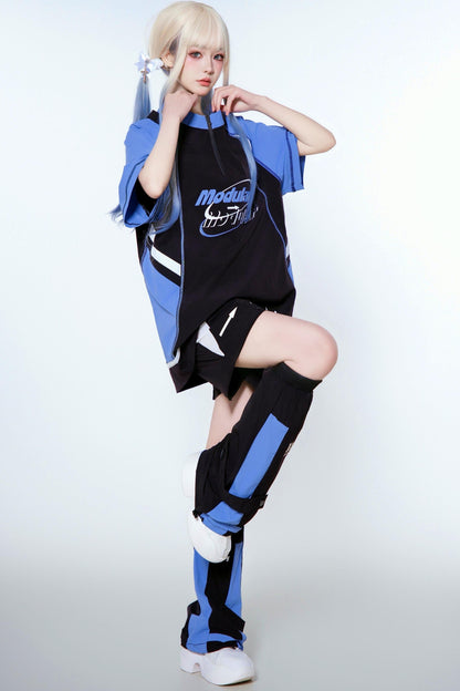 Pre-order Item: Y2k Subculture Cyber T-shirt + Shorts + Leg Covers