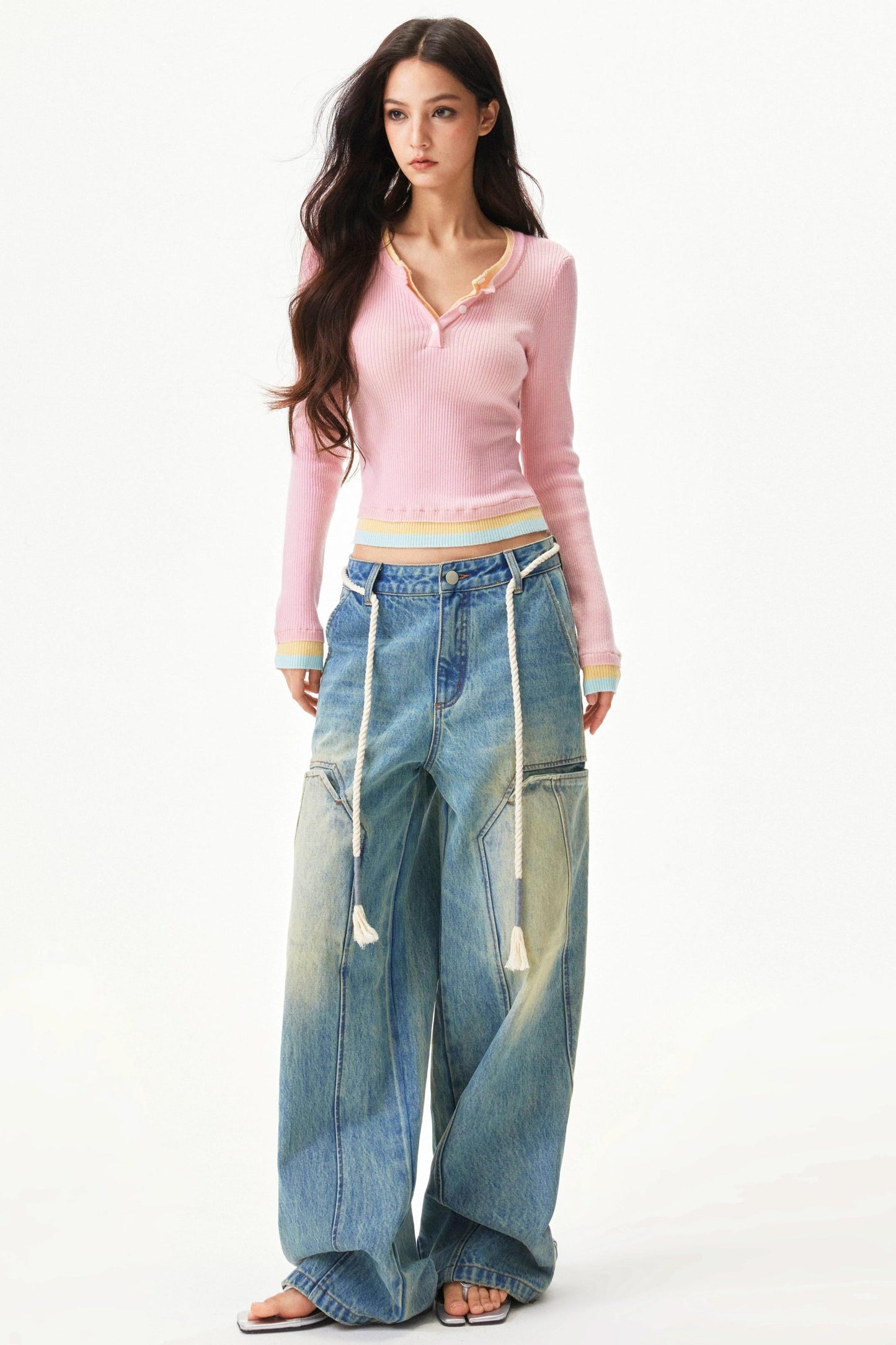 Sweet Color Block Slim Top