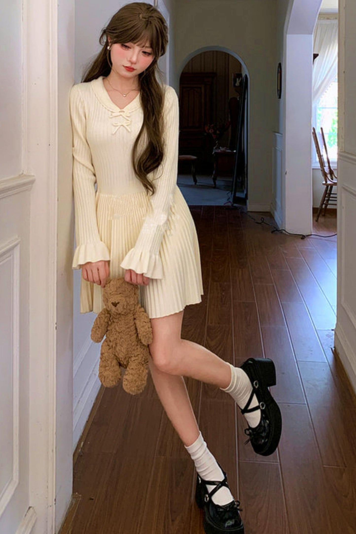 Pleated Sweet Knit Dress