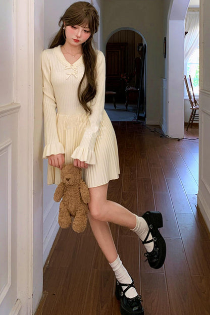 Pleated Sweet Knit Dress