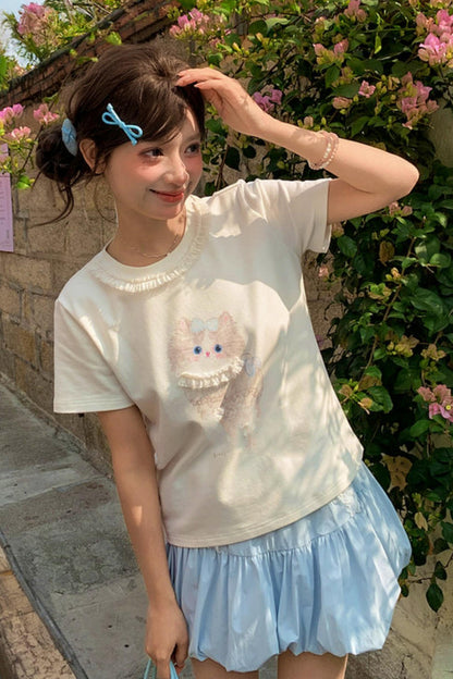 Cat Print Summer Top