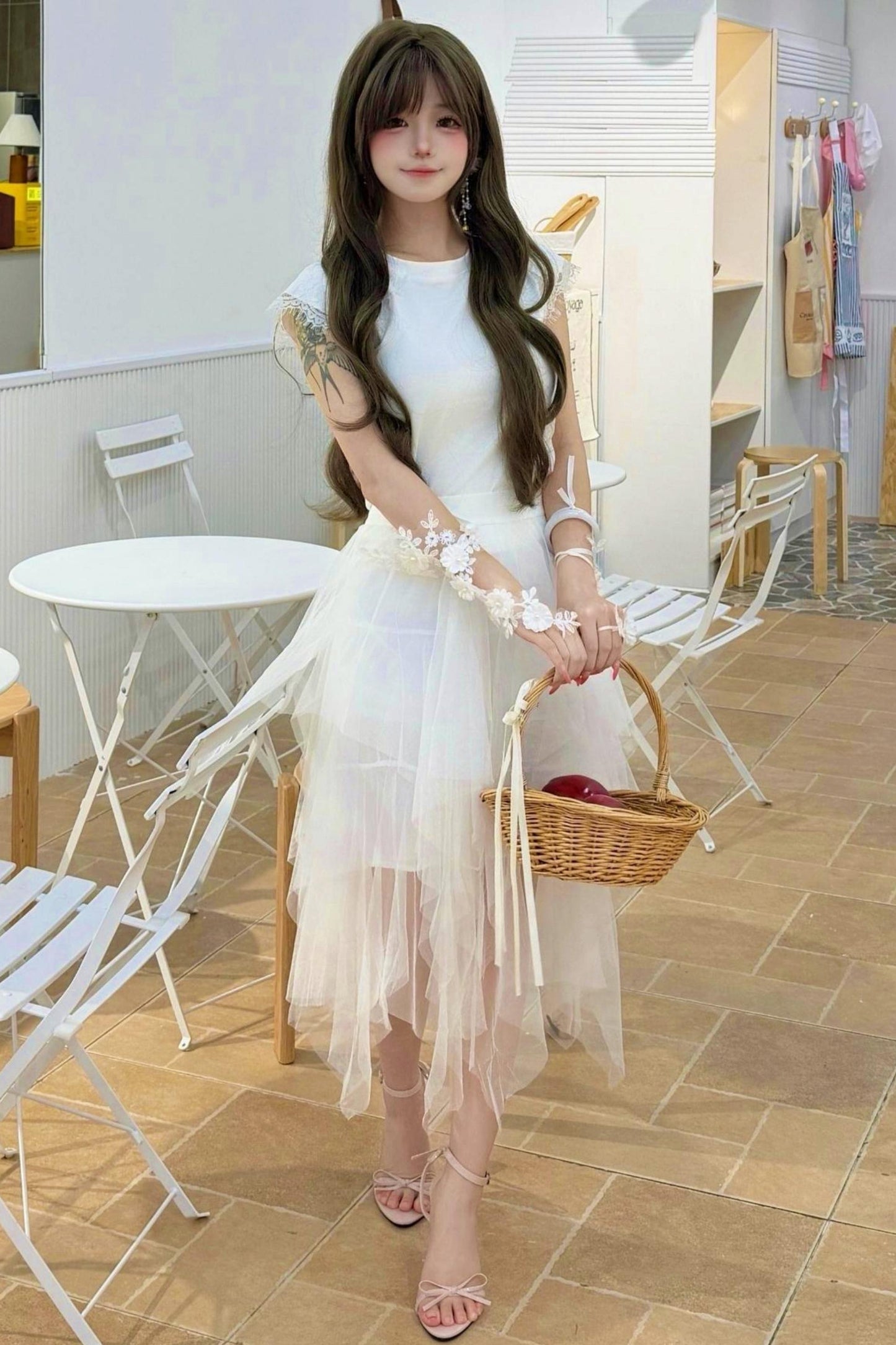 Fairy Lace Feather Top + Skirt