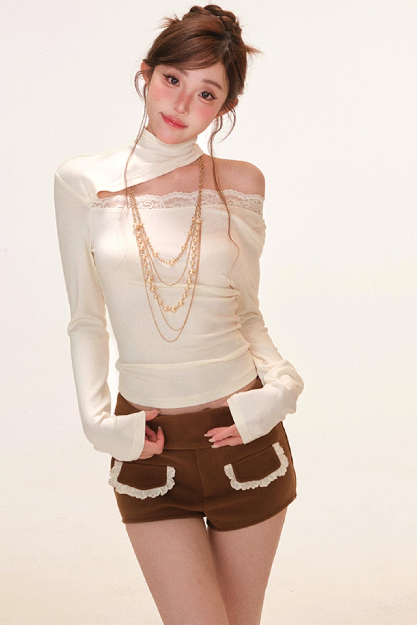 Cut Out Design One Shoulder Slim Top