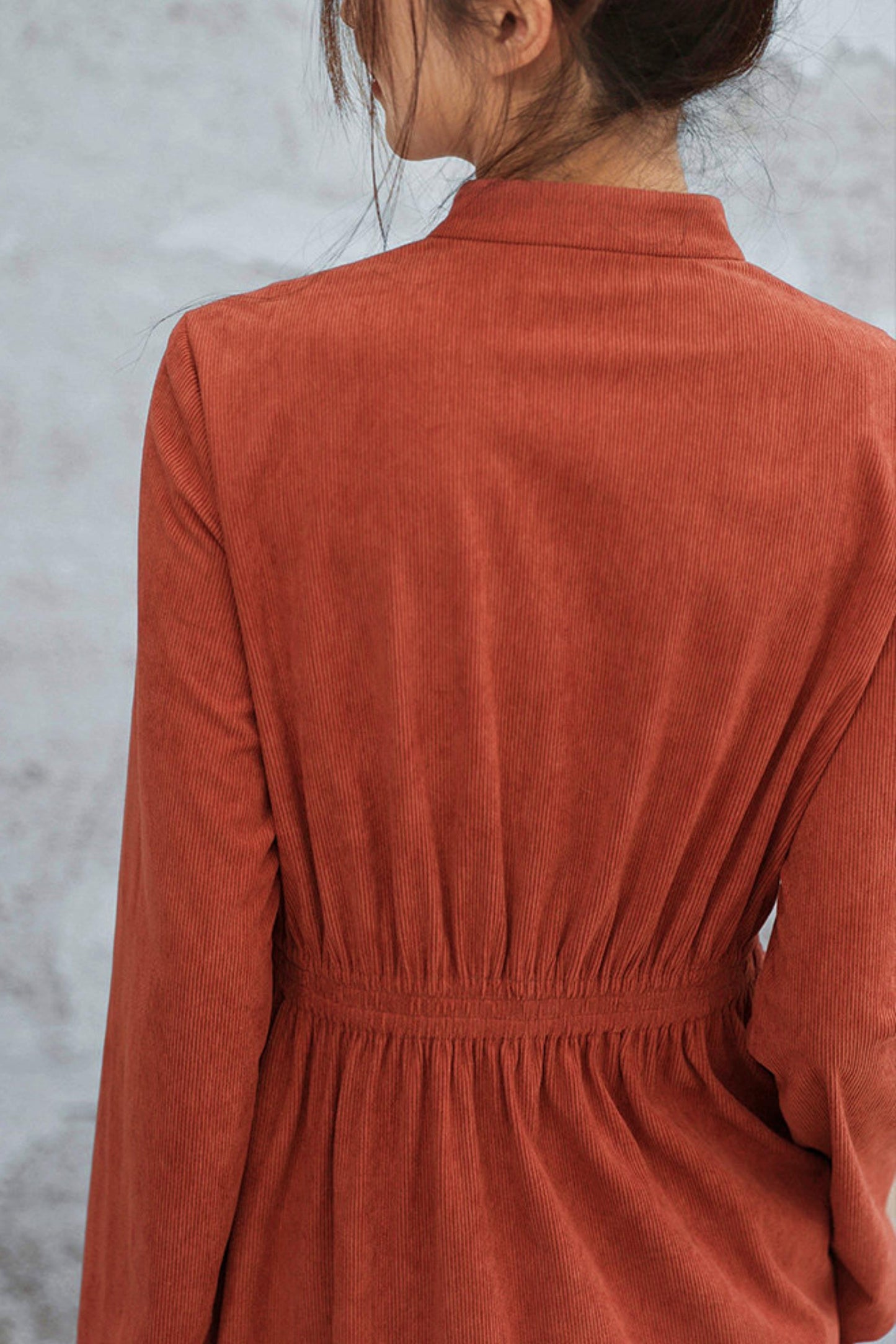 Retro Patchwork Corduroy Long Dress