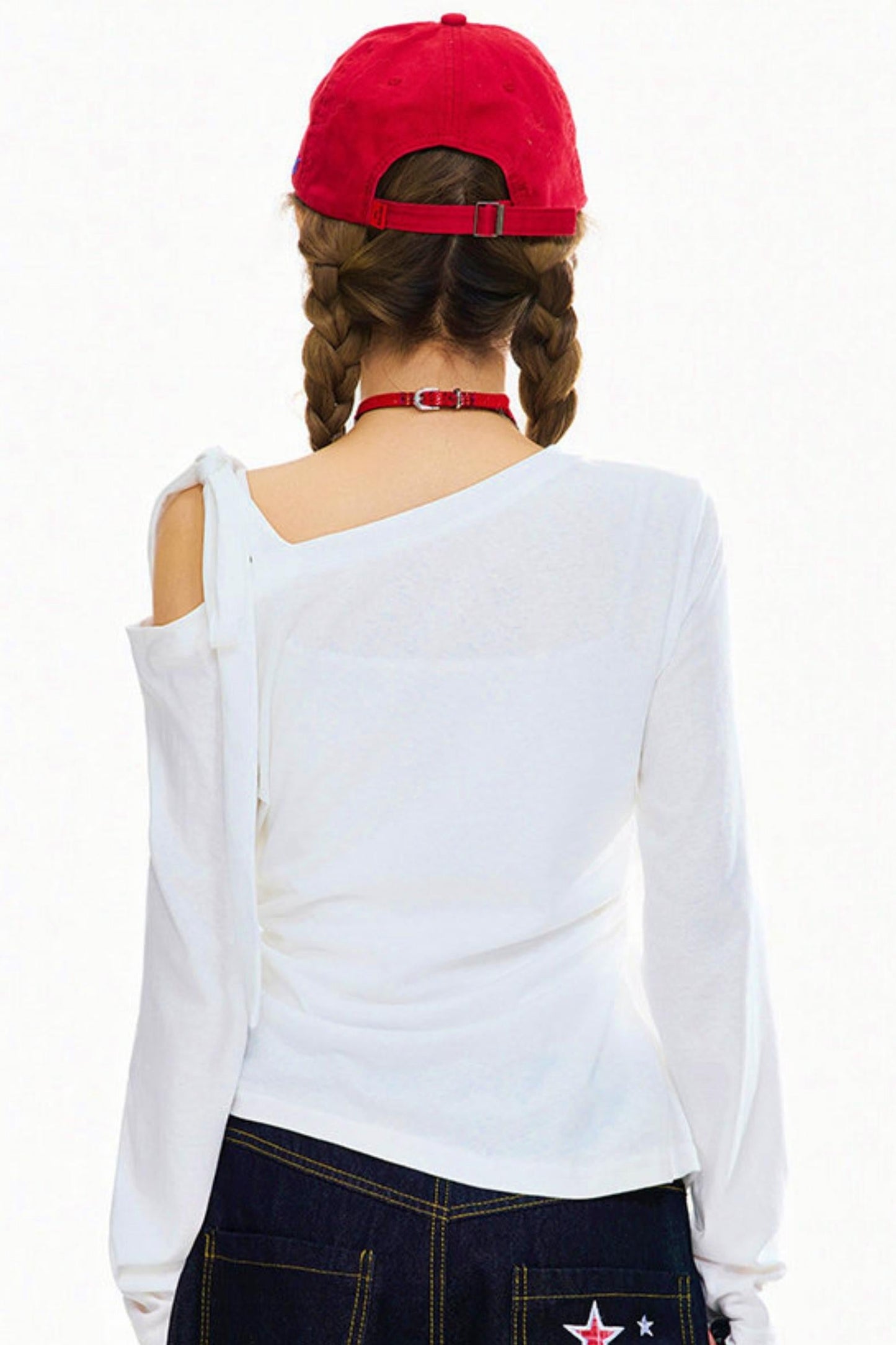 Retro One Shoulder Slimming Top