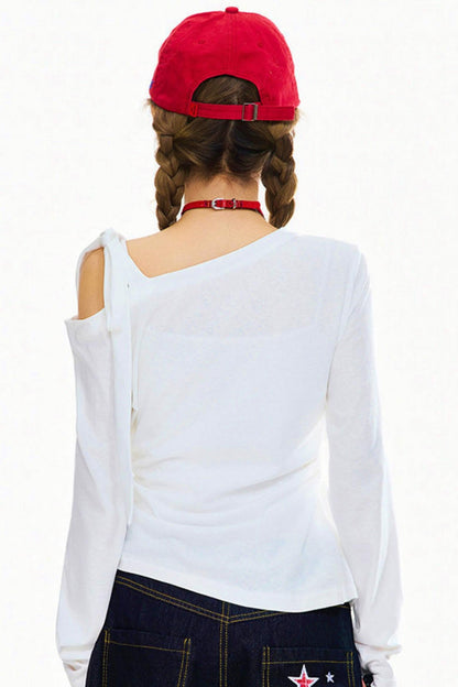 Retro One Shoulder Slimming Top