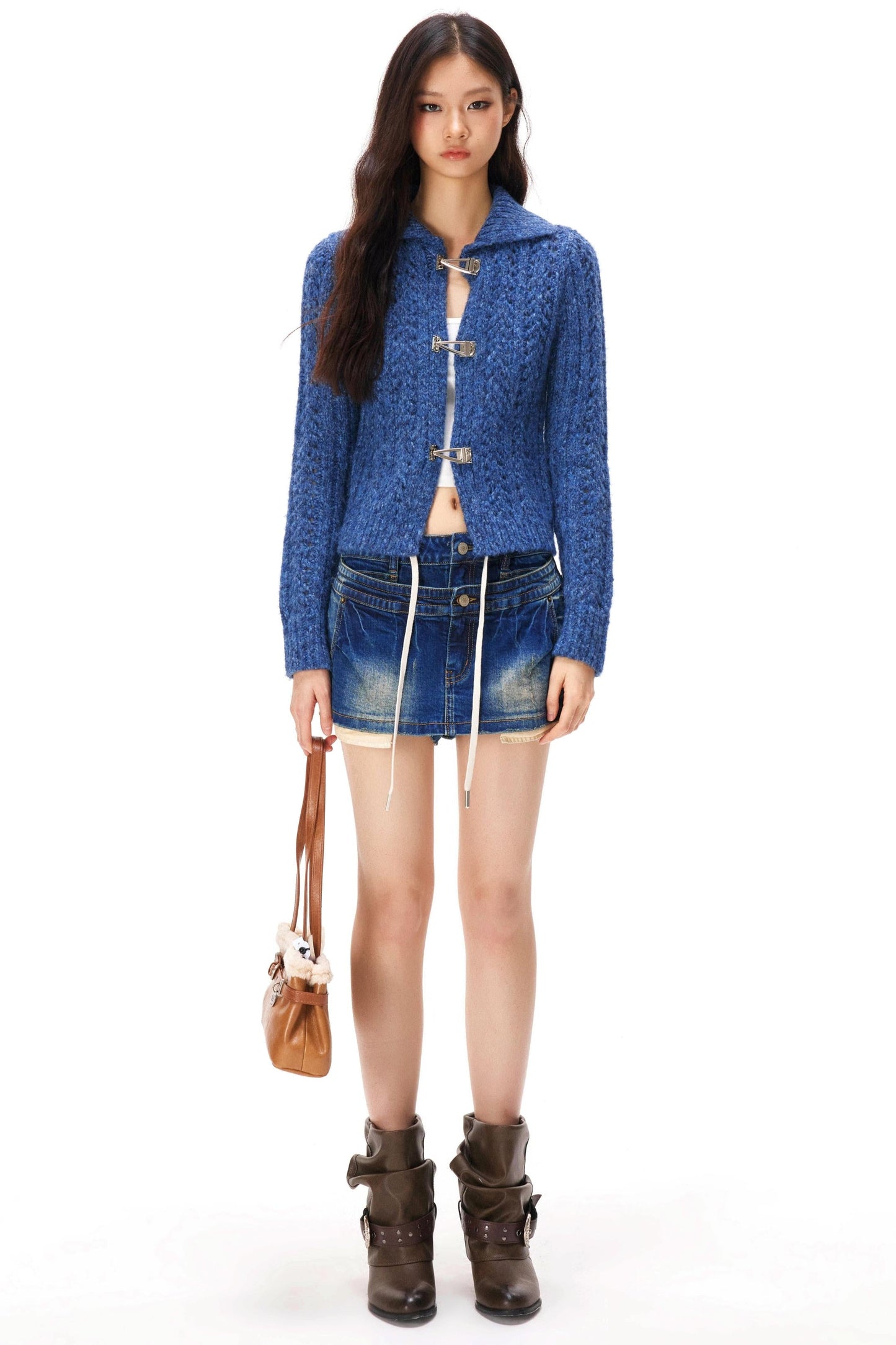 Y2k Hollow Out Knit Cardigan