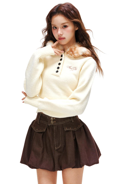 Y2k Volume Fur Hooded Top