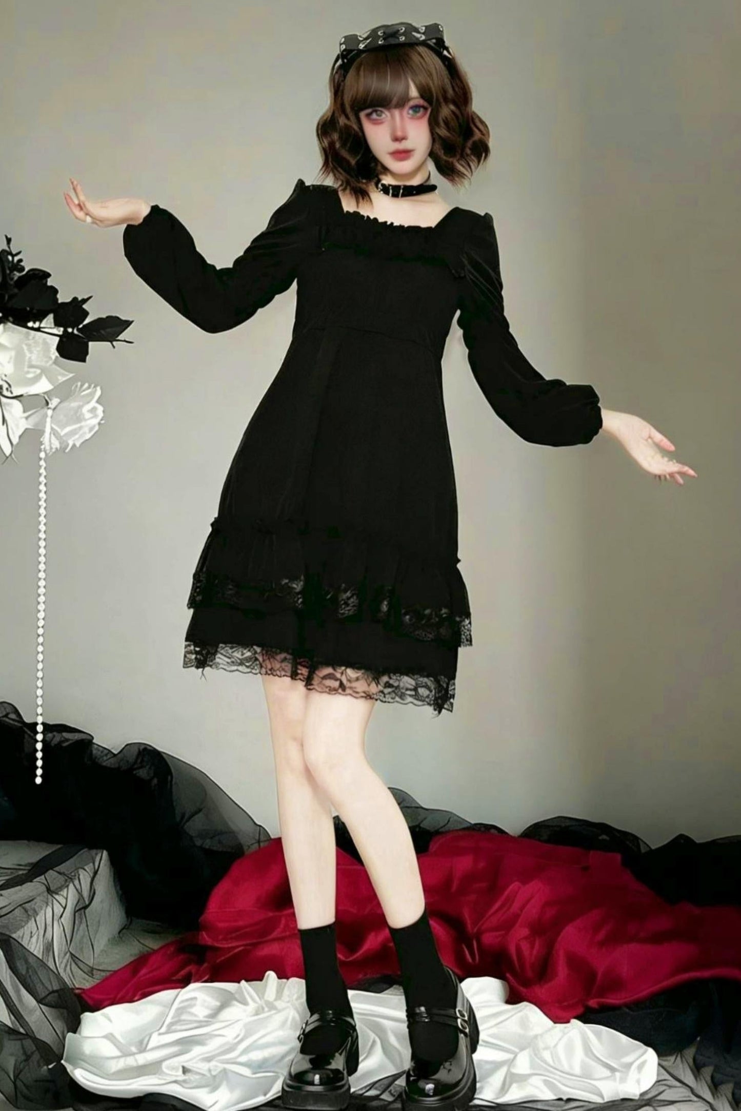 Black Lace Gothic Dress