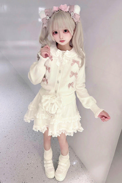 Jewel Ribbon Sweet Girly Knit Cardigan