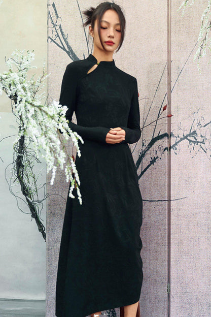 Drawstring Chinese-style Dress