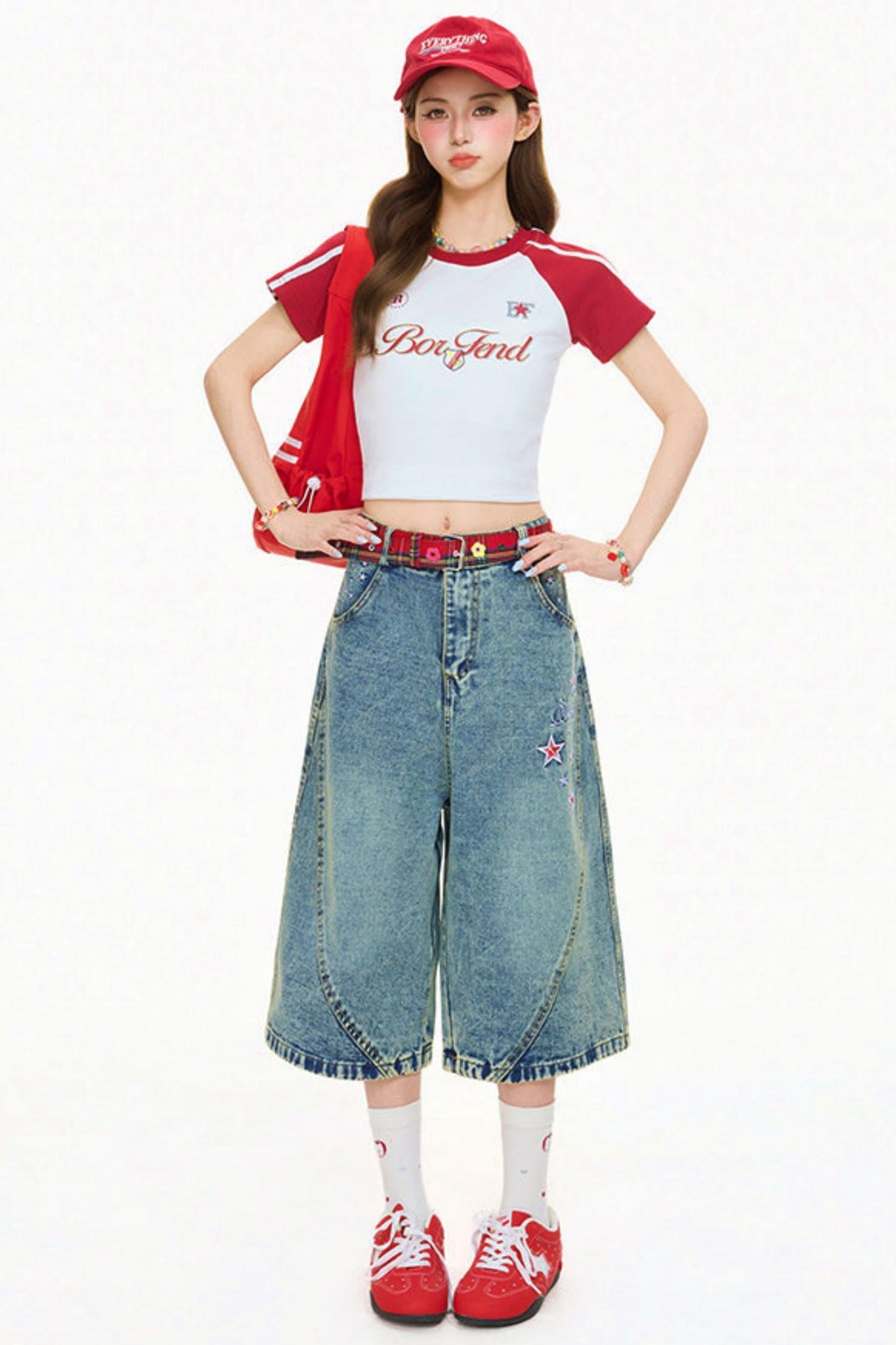 Color Blocking Letter Print Top