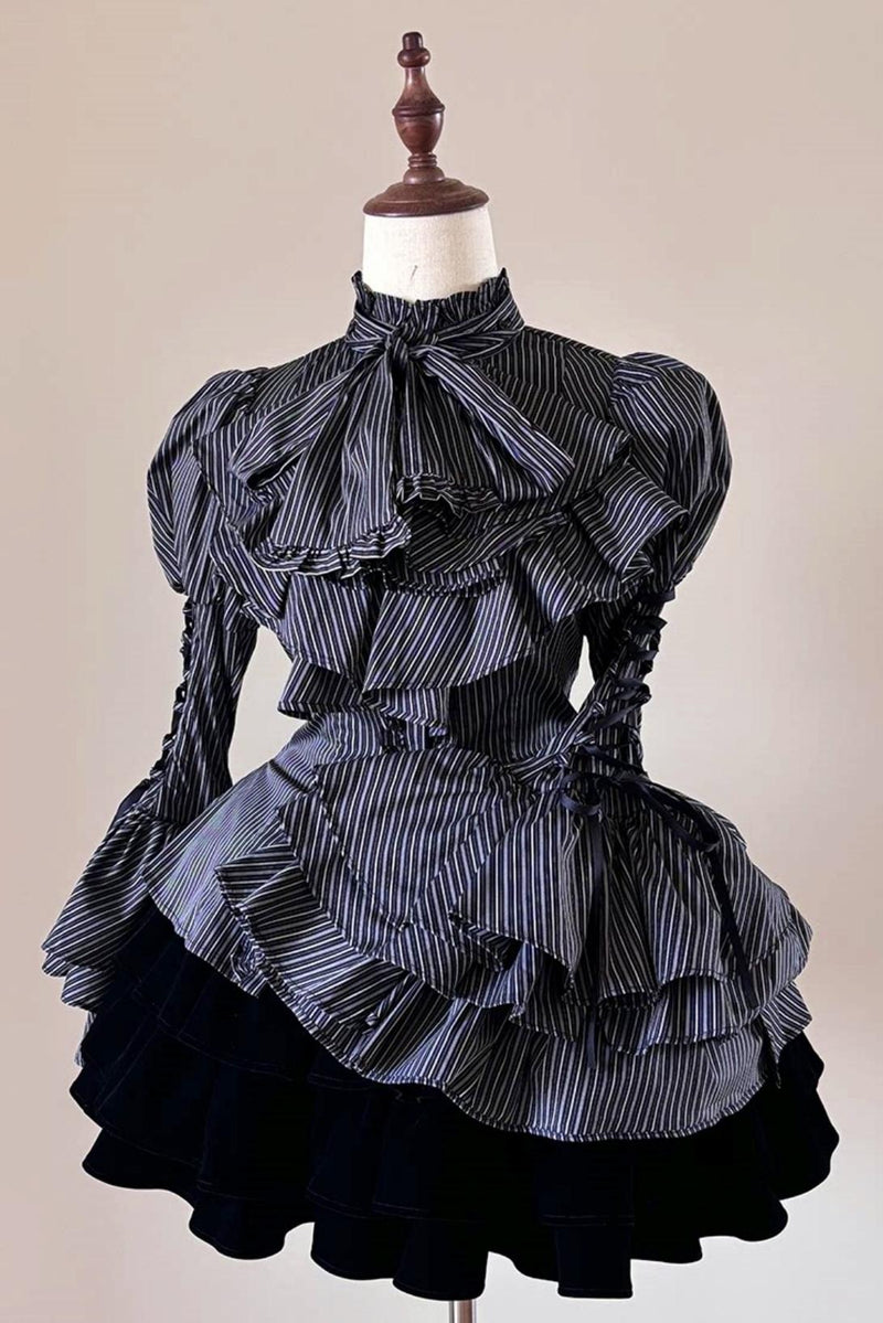 Princess Sleeve Gothic Striped Lolita Blouse