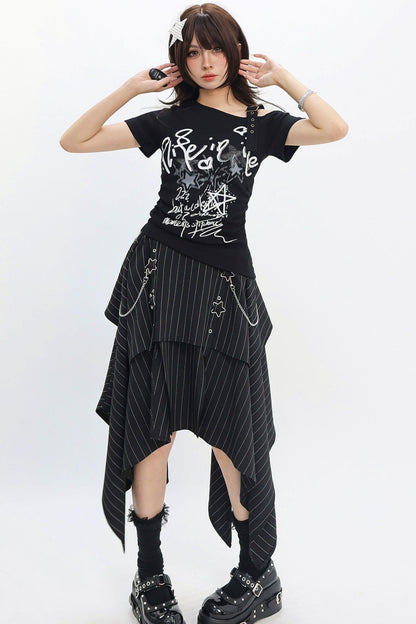 Cat-themed Off-shoulder Blouse