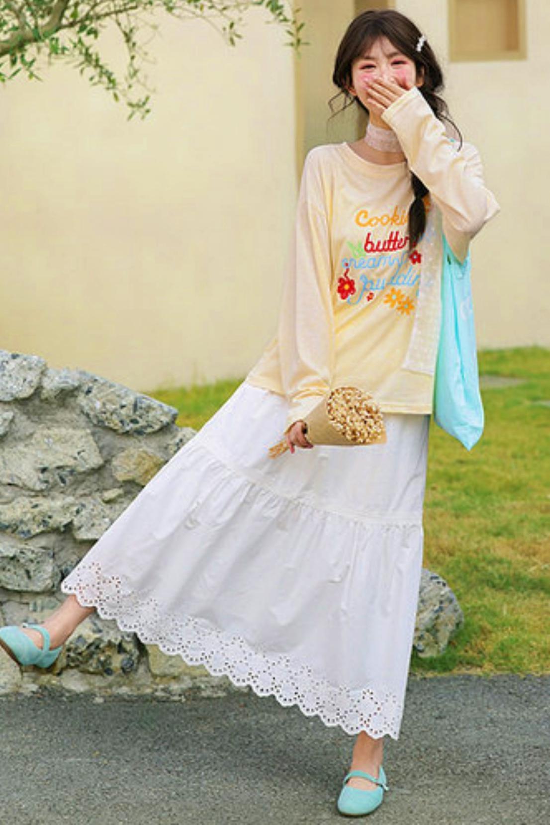 Mori Girl Round Neck Top