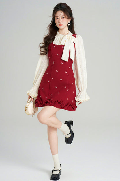 Sweet Red Vest Dress + Tops