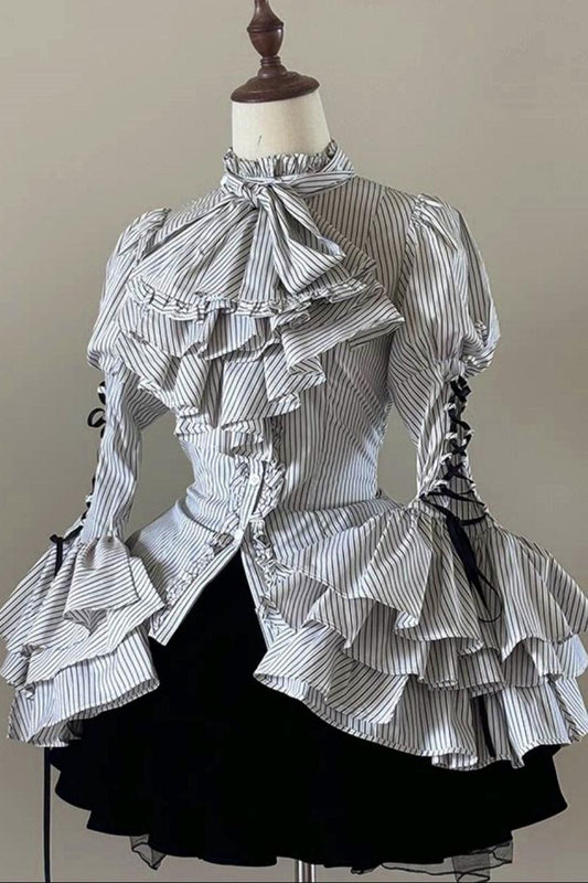 Princess Sleeve Gothic Striped Lolita Blouse