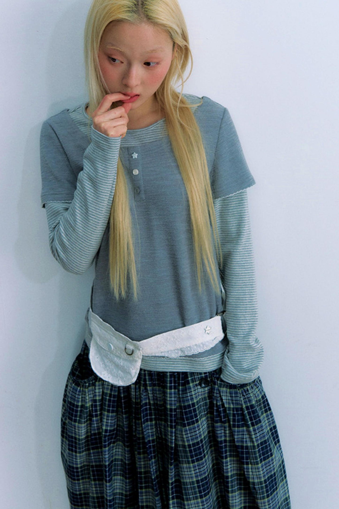 Contrast Color Layered Top