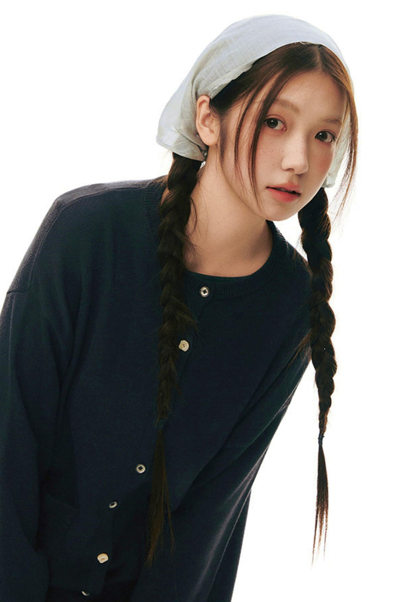 Drawstring Knit Cardigan
