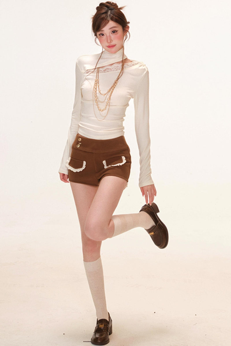Cut Out Design One Shoulder Slim Top