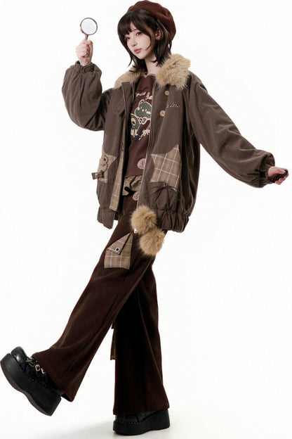 Fuzzy Waffle Jacket + Top + Pants