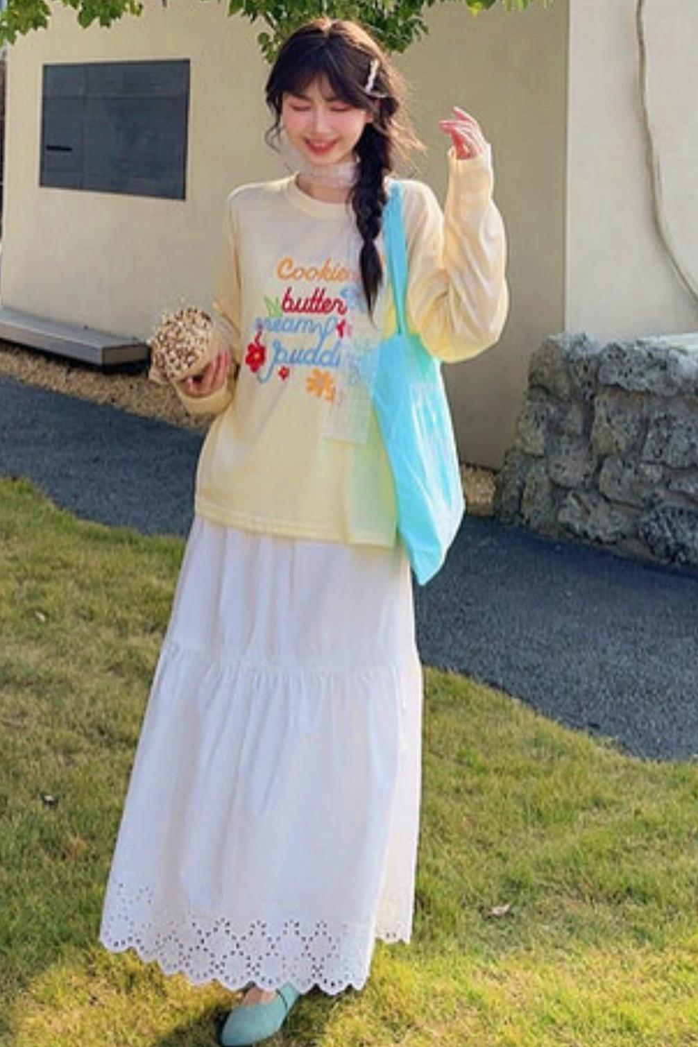 Mori Girl Round Neck Top