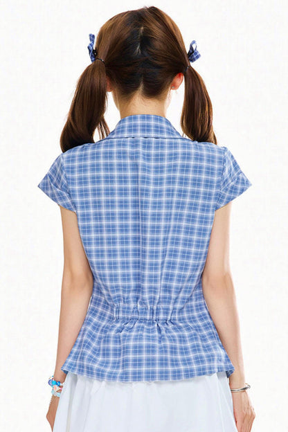 レトロプラッドスリムフィットシャツ