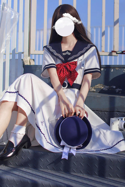 Summer Sea Sailor Dress + Ribbon Accessory