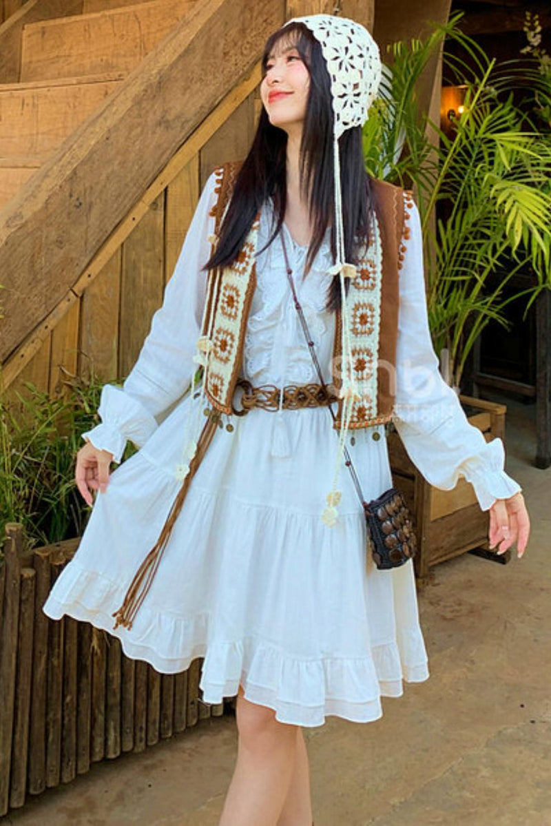 Crochet Layered Dress + Vest