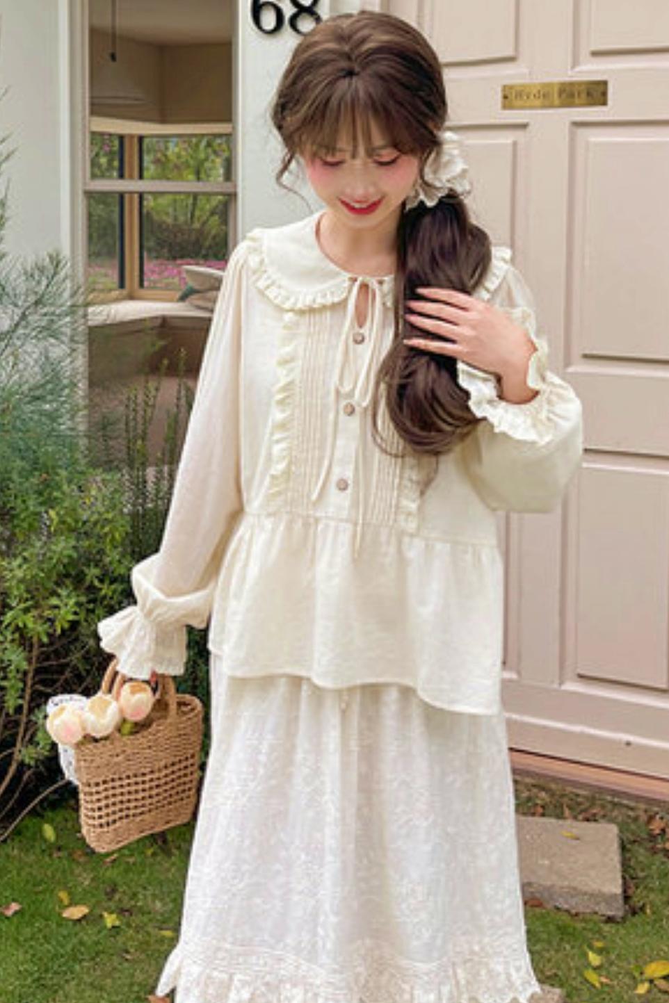 Pure Cotton Doll Collar Blouse