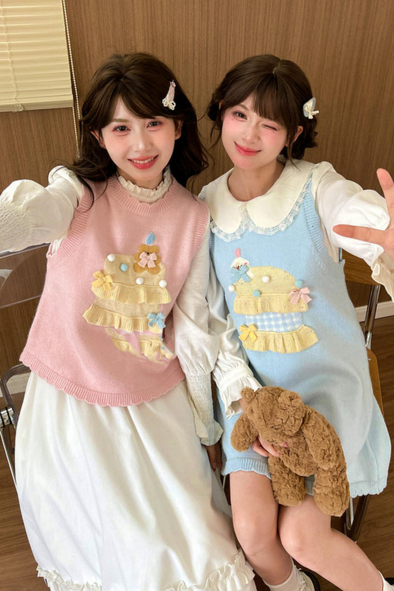 Mori Girl Knitted Vest + Dress