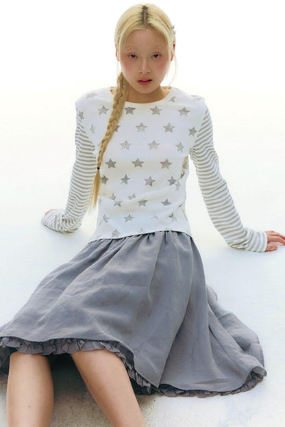 Star Striped Patchwork Top