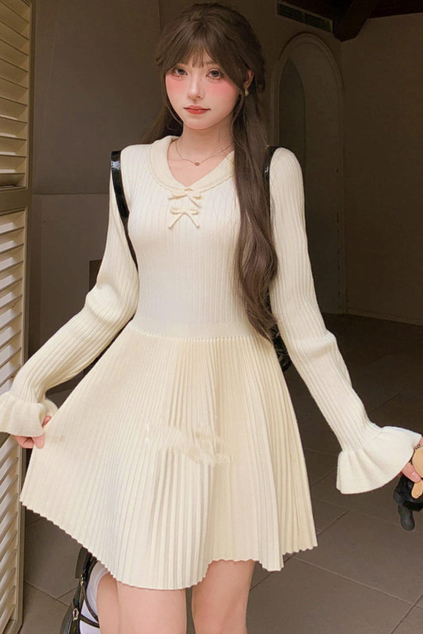 Pleated Sweet Knit Dress