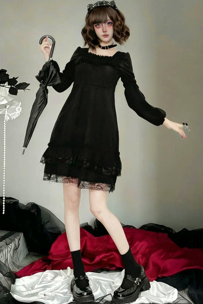 Black Lace Gothic Dress