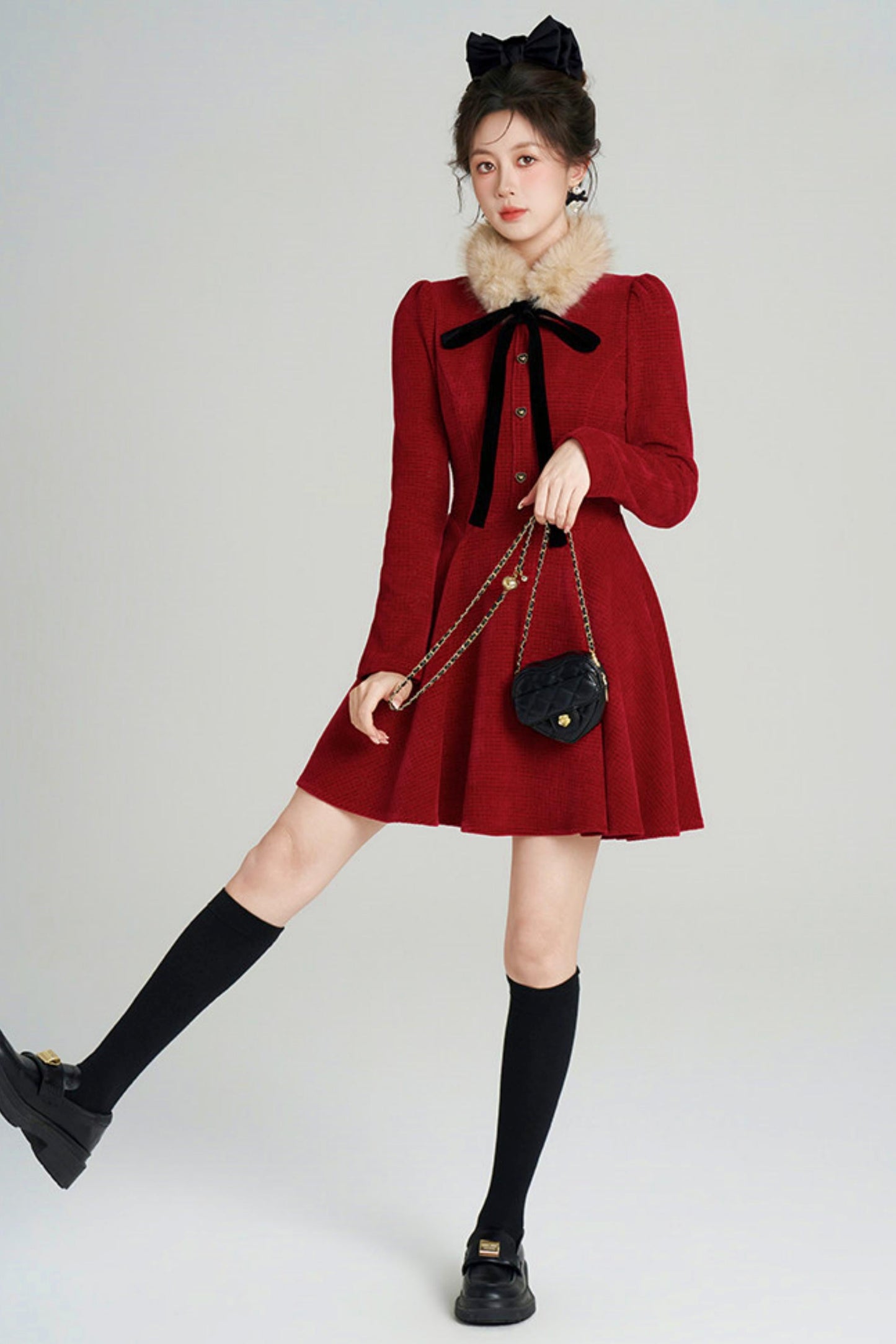 Sweet Fur A-line Dress