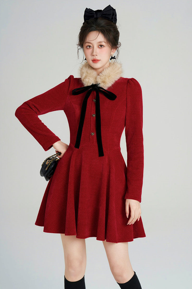 Sweet Fur A-line Dress