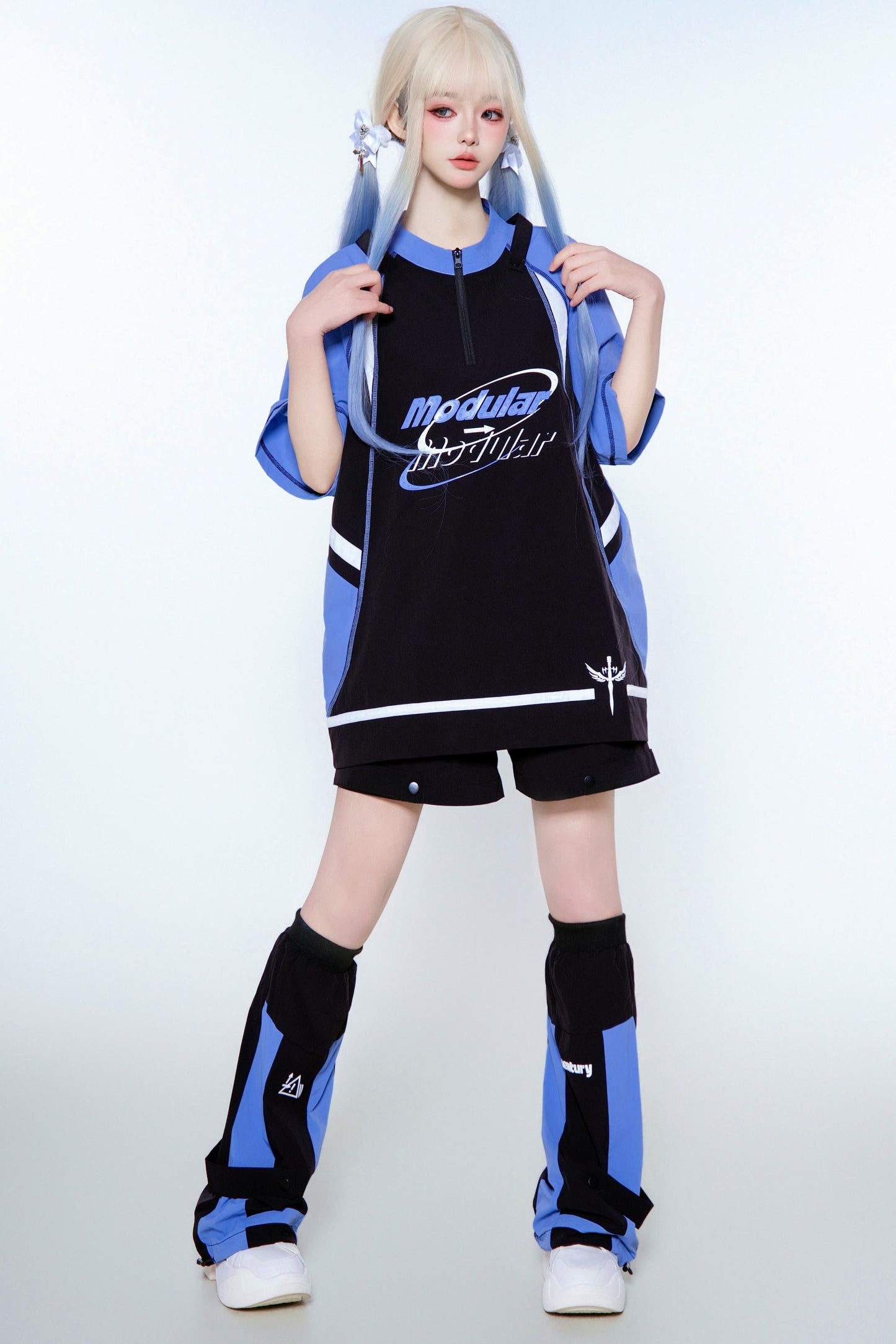 Pre-order Item: Y2k Subculture Cyber T-shirt + Shorts + Leg Covers