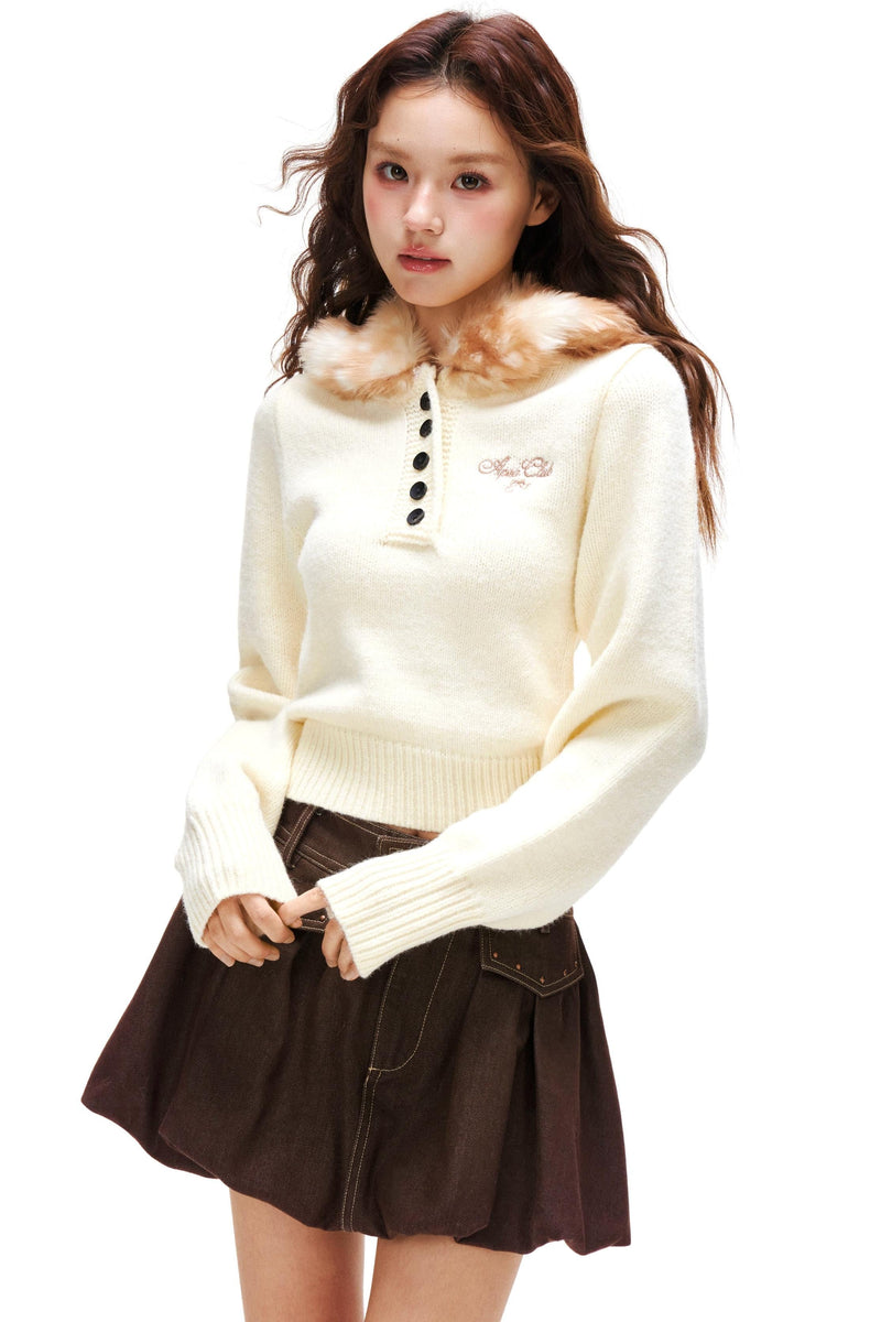 Y2k Volume Fur Hooded Top