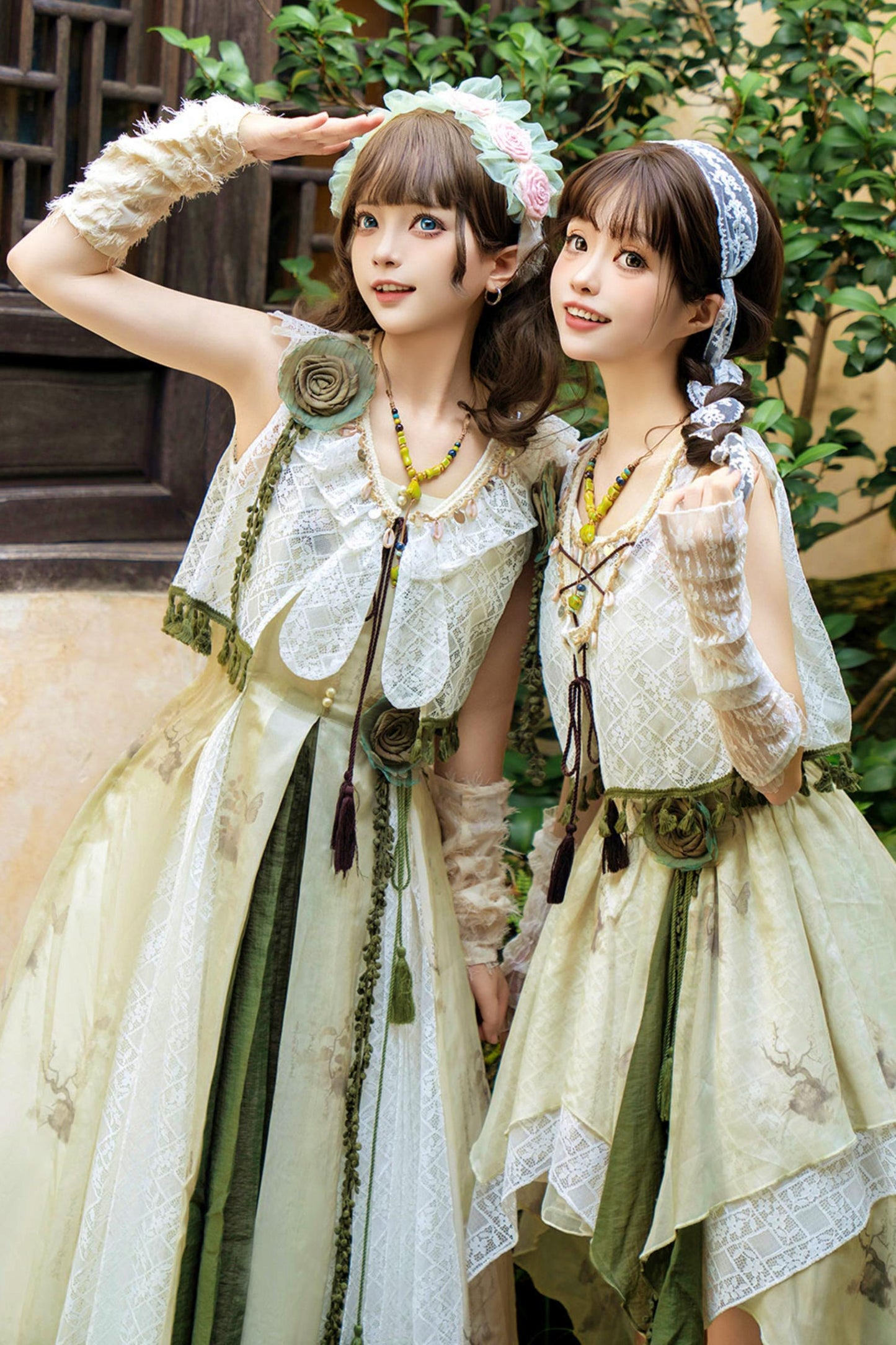 Sweet Resort Style Lolita Sand Dress Set