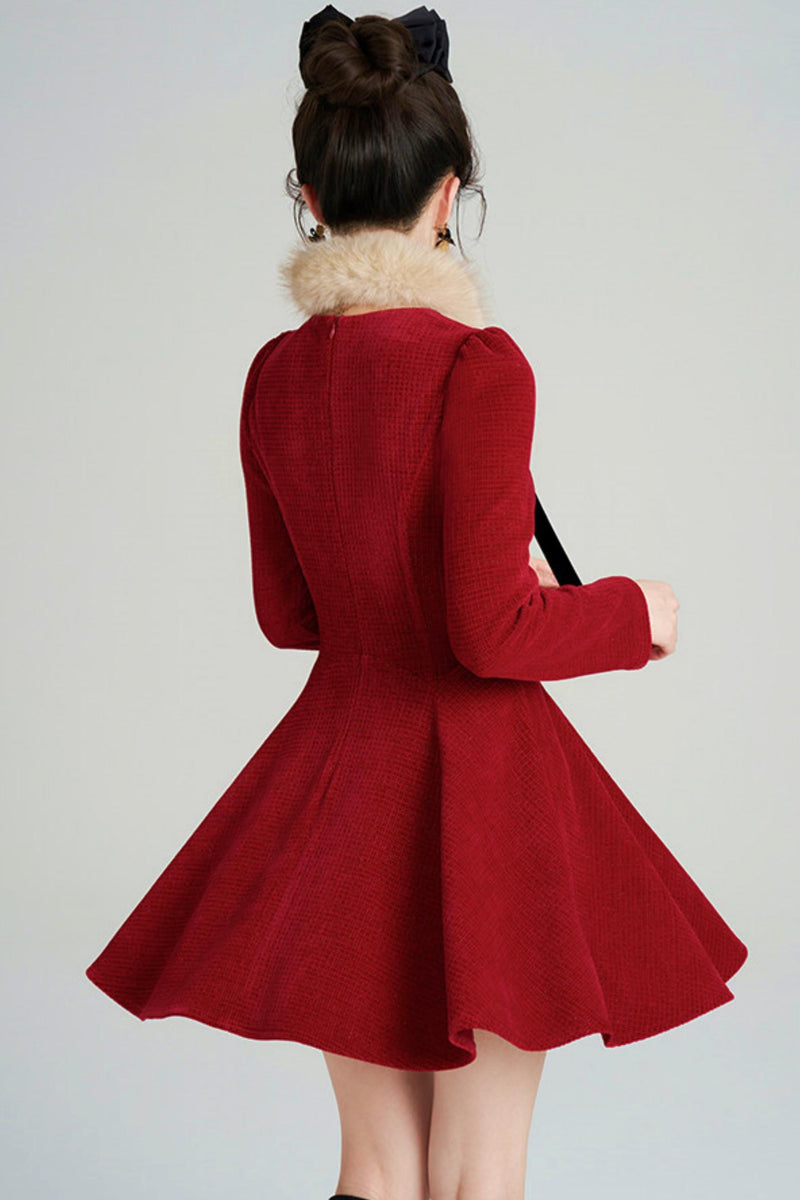 Sweet Fur A-line Dress