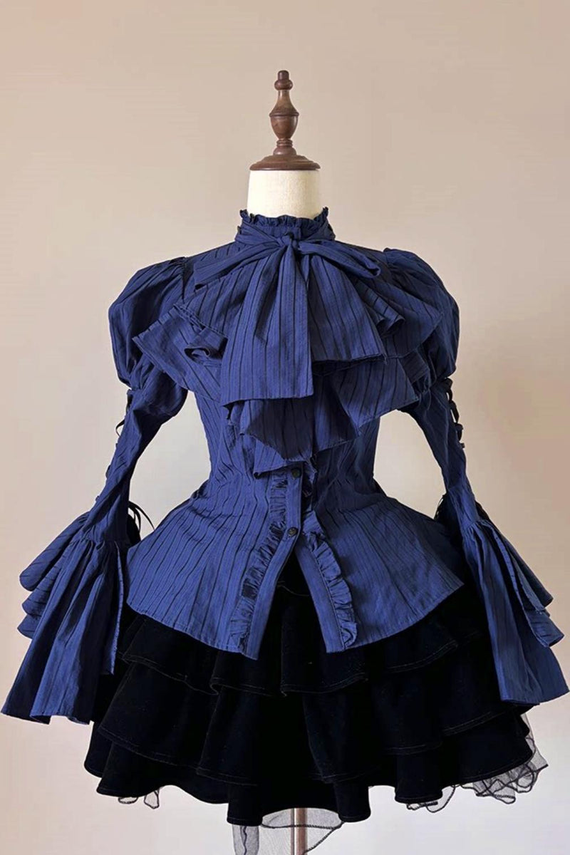 Princess Sleeve Gothic Striped Lolita Blouse