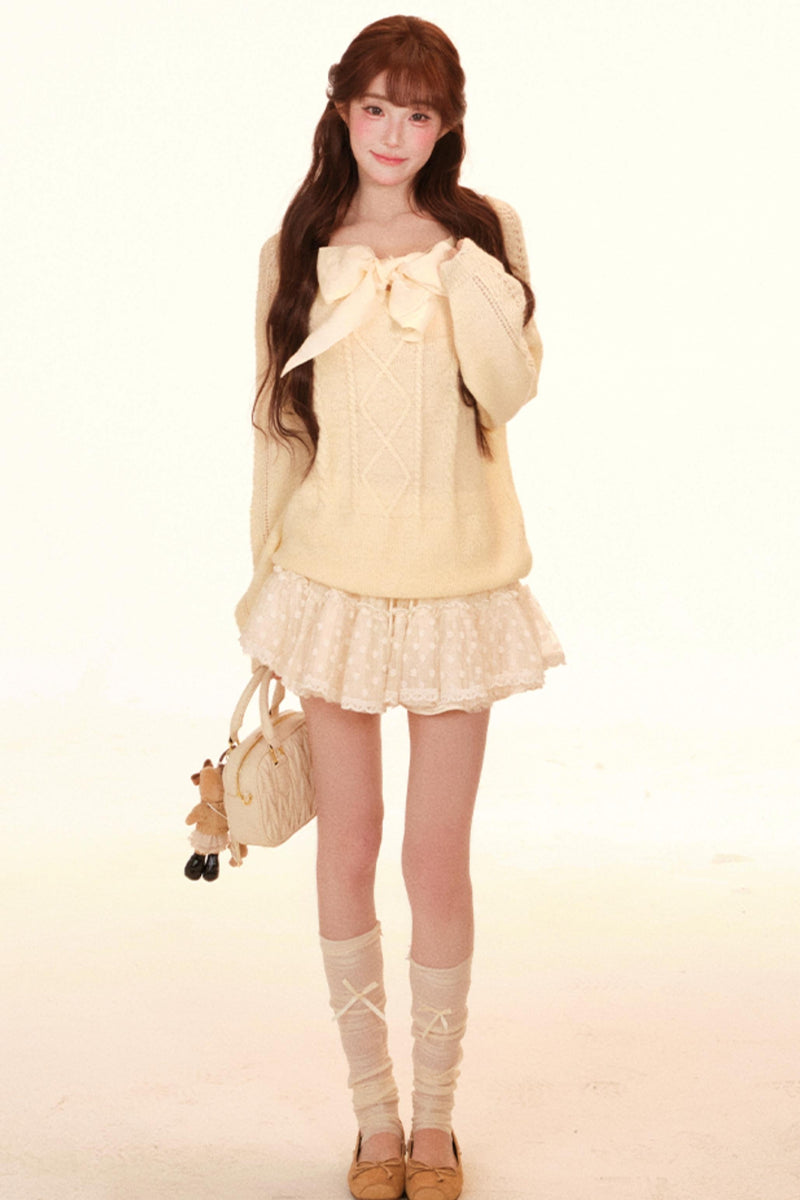 Loose Sweet Girly Top + Skirt