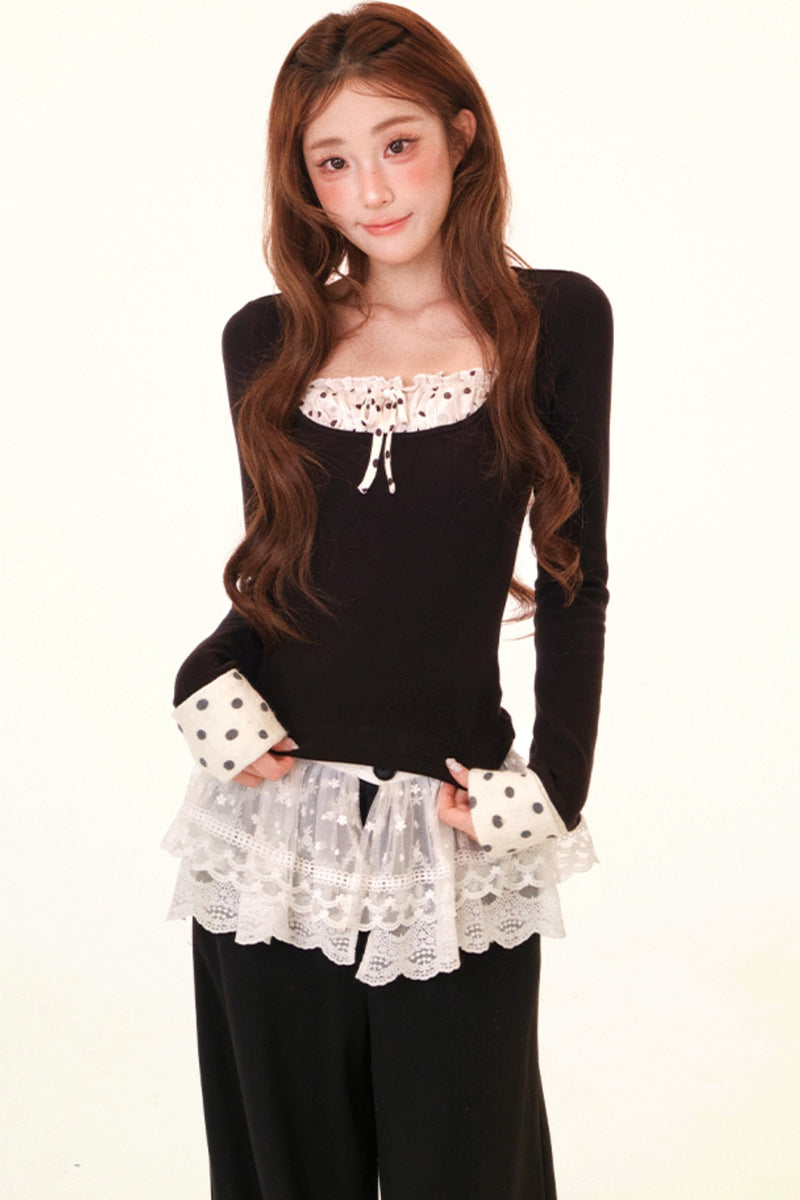 Dot Liner Top + Pants