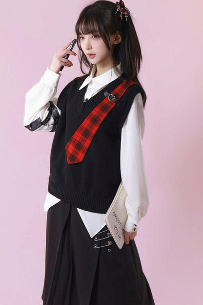 Patchwork Two Piece Tie Design Top