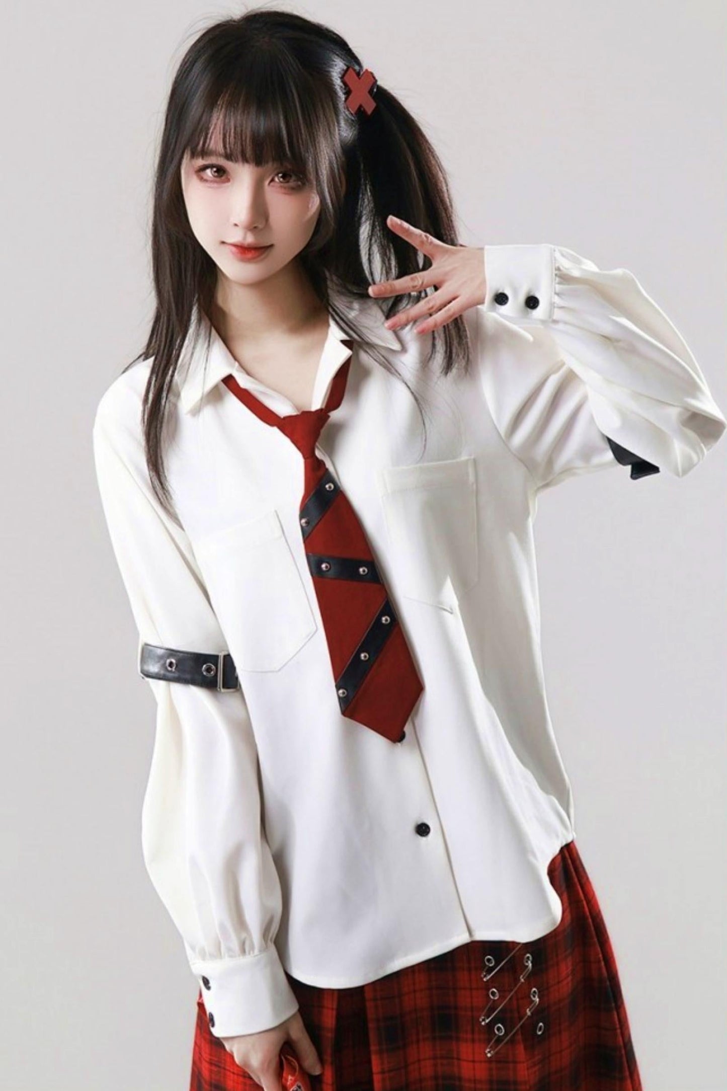 Leather Trim Shirt + Tie