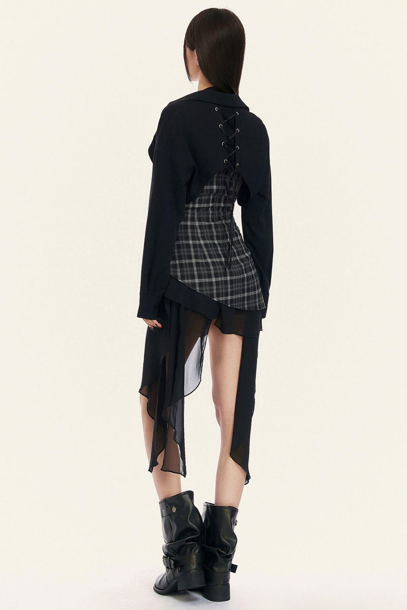 Bar Style Lace Up Blouse