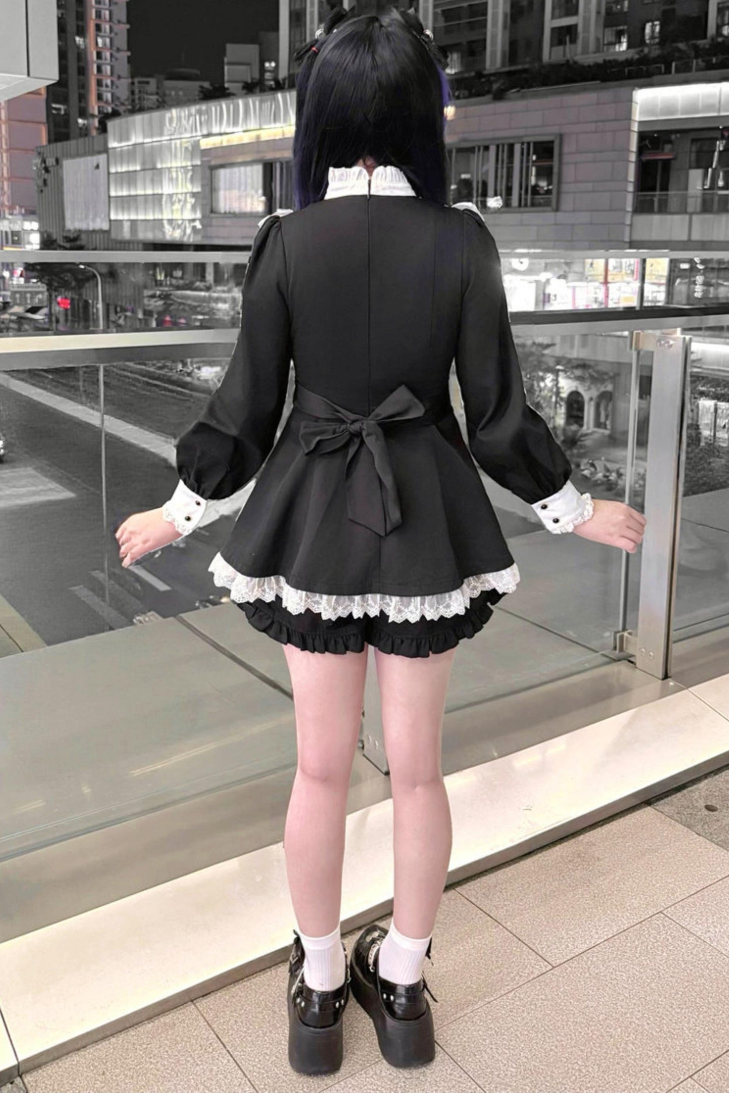 Gothic Dark Kawaii Lace Dress + Accessories (with Shorts)