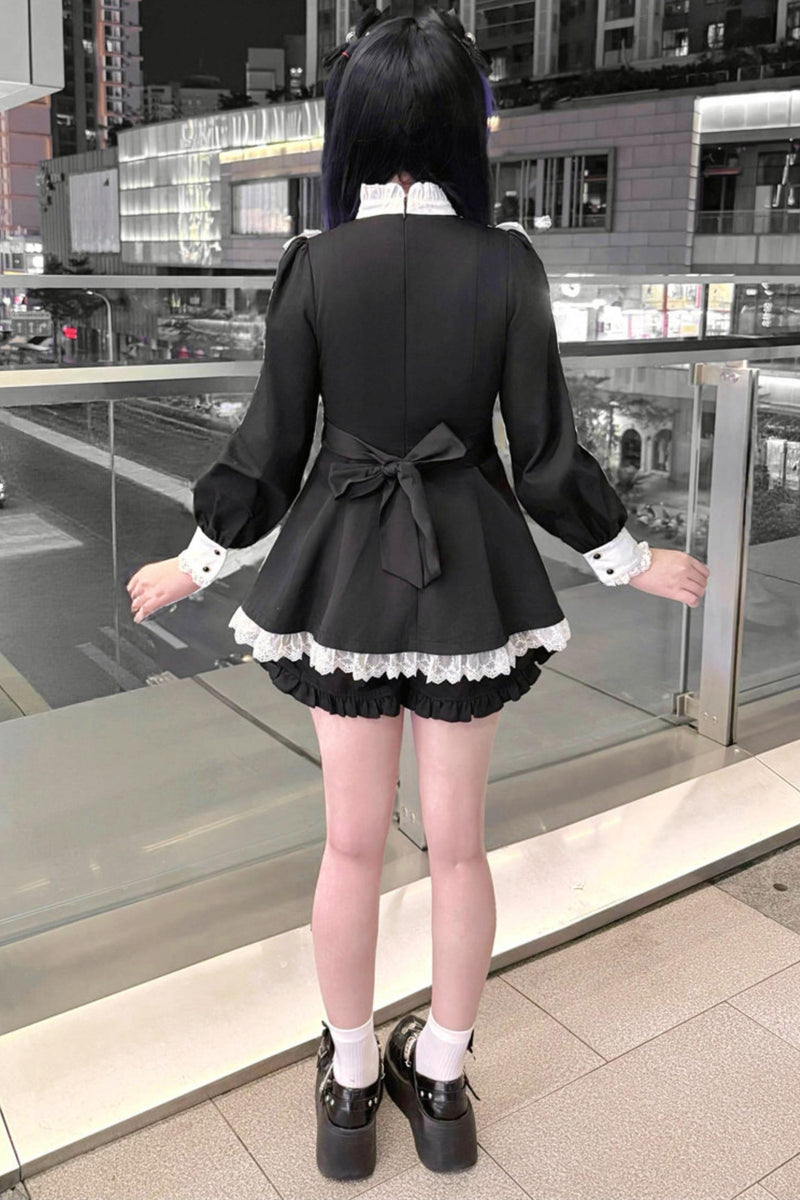 Gothic Dark Kawaii Lace Dress + Accessories (with Shorts)